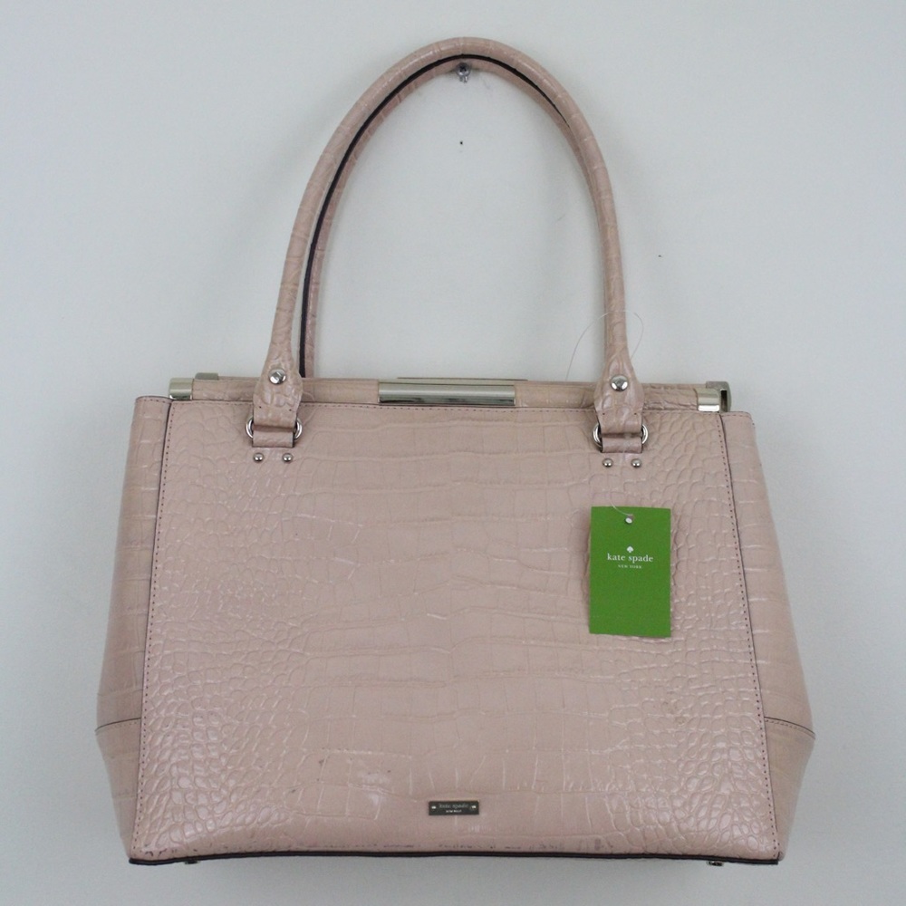 Kate Spade Pink Knightsbridge Constance Croc Embossed Tote Bag NWT $698